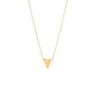 14K GOLD V INITIAL NECKLACE